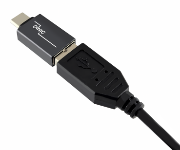 DINIC Adapter, USB C Stecker auf USB A Buchse, 3 Stück Alu, space grey